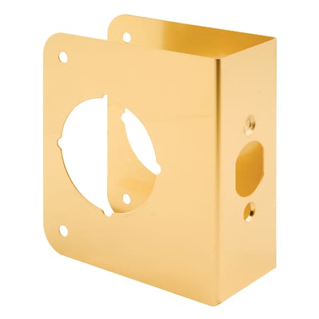 Prime-Line Brass Lock and Door Reinforcement Plate for 1-3/4 In. Thick Doors, Brass Finish Single Pack U 9556